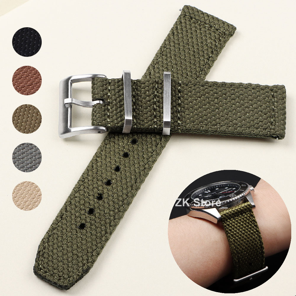 Smartwatch Army Watches For Men - สายนาฬิกาไนลอนผ้าลินิน20มม. 22มม. สำหรับสายรัดข้อมือสมาร์ทวอท์ชสายนาฬิกาข้อมือสำหรับผู้ชายสายรัดข้อมือกีฬาทหาร