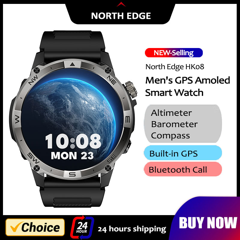 Altimeter Compass Watch - NORTH EDGE GPS กีฬาสมาร์ทนาฬิกา 1.43 ''จอแสดงผล