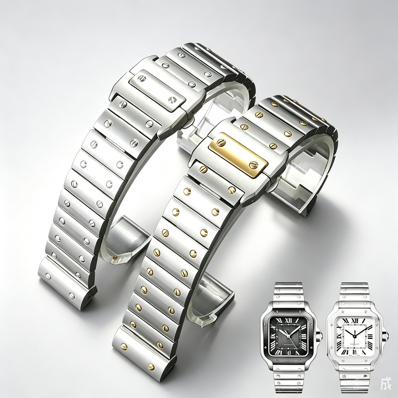 Cartier Watch Santos - สายนาฬิกาสแตนเลสผู้ชายเหมาะสำหรับคาร์เทียร์ ซานโตส ซีรีส์ ซานโตส ออริจินัล ซานโตส