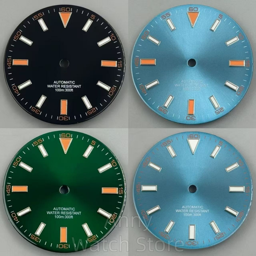 Luminous Dial Face - หน้าปัดนาฬิกาเรืองแสงขนาด 32 มม. แบบ Sunburst/Glossy สำหรับตกแต่งนาฬิกา