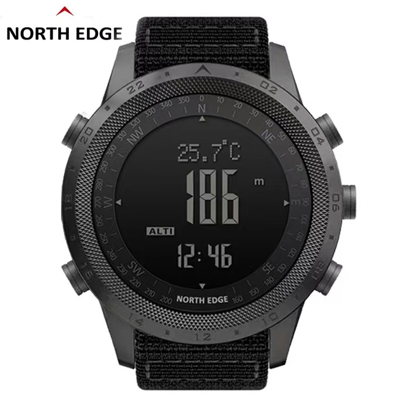 Altimeter Compass Watch - NORTH EDGE DESERT ผู้ชายนาฬิกาดิจิตอลกีฬากลางแจ้งวิ่งว่ายน้ํากีฬากลางแจ้งนาฬิกาเครื่องวัดระยะสูงเข็มทิศบารอมิเตอร์ WR50M