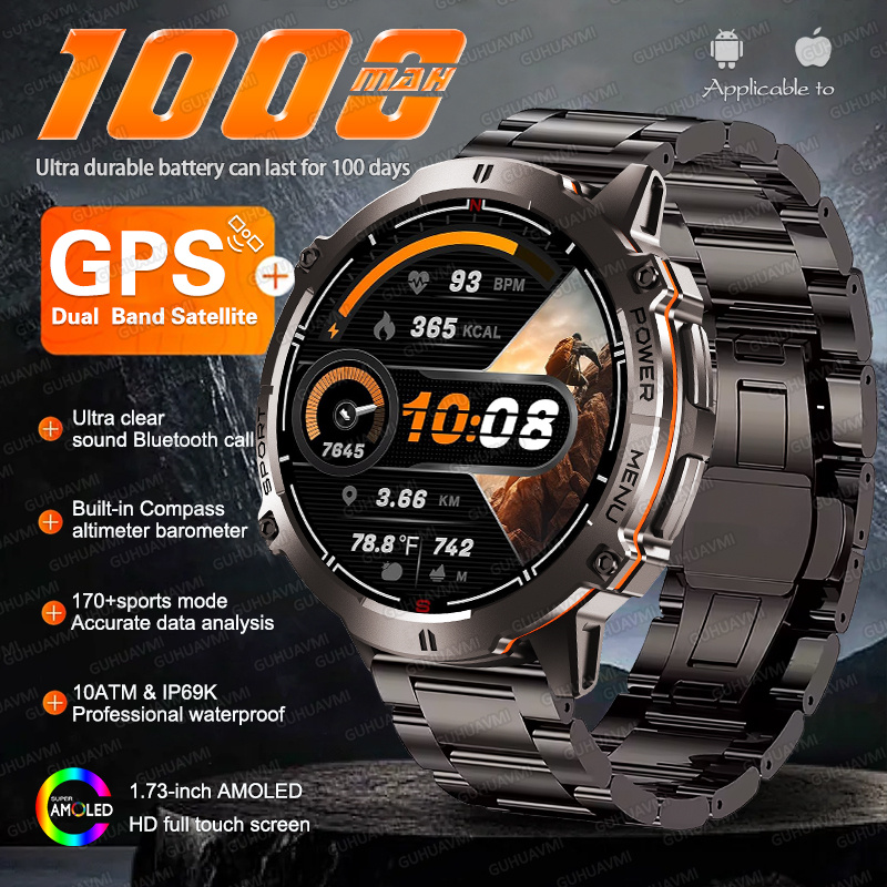 Altimeter Compass Watch - นาฬิกาสมาร์ทวอทช์ NEW TANK X3 รุ่นทหาร แบตเตอรี่