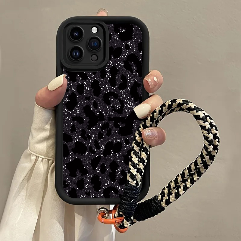 Samsung Galaxy Strap - เคสโทรศัพท์แบบสายคล้องลายเสือดาวดำสำหรับ Samsung Galaxy Note 20 S23