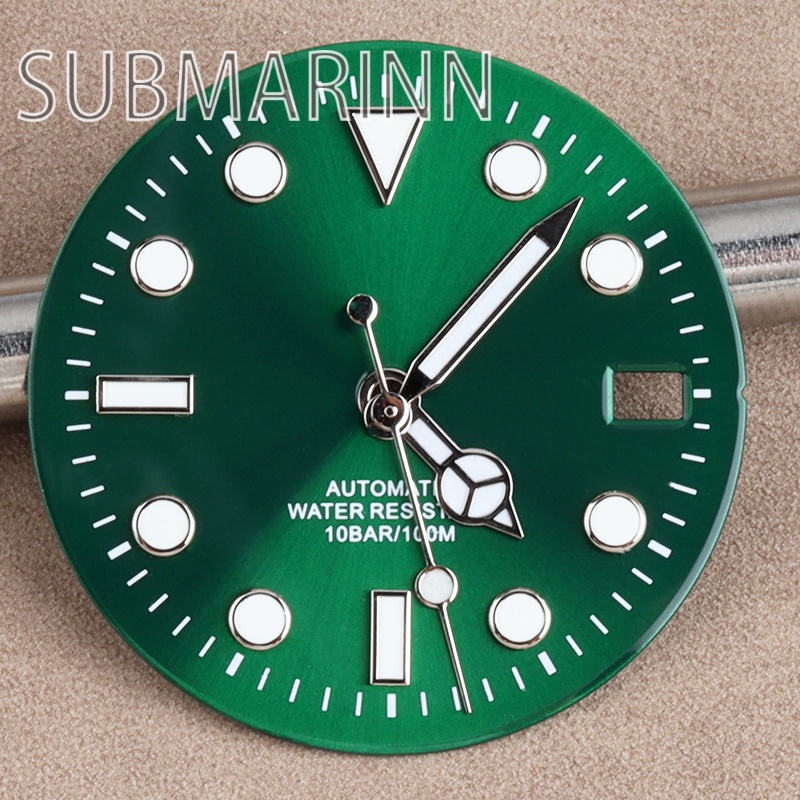 Luminous Dial Face - หน้าปัดนาฬิกา NH35 ขนาด 28.5 มม. พร้อมเข็มนาฬิกาเรืองแสงสีเขียว