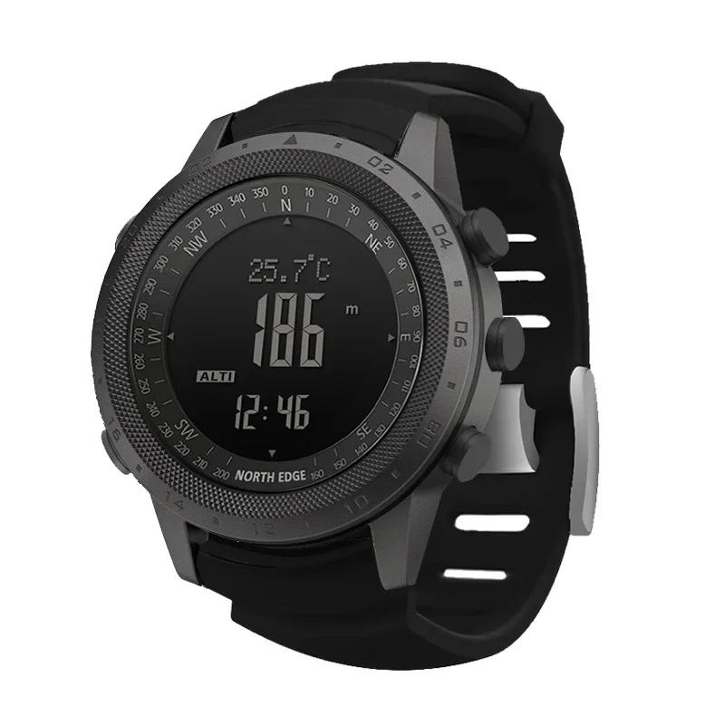 Altimeter Compass Watch - ใหม่ NORTH EDGE นาฬิกาดิจิตอลสำหรับผู้ชาย นาฬิกากีฬา วิ่ง