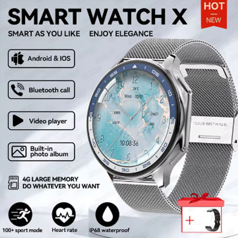 Smartwatch Iphone Watch For Men - นาฬิกาข้อมืออัจฉริยะหน้าจอใหญ่ 1.43 นิ้ว สำหรับผู้ชายและผู้หญิง ปี 2025