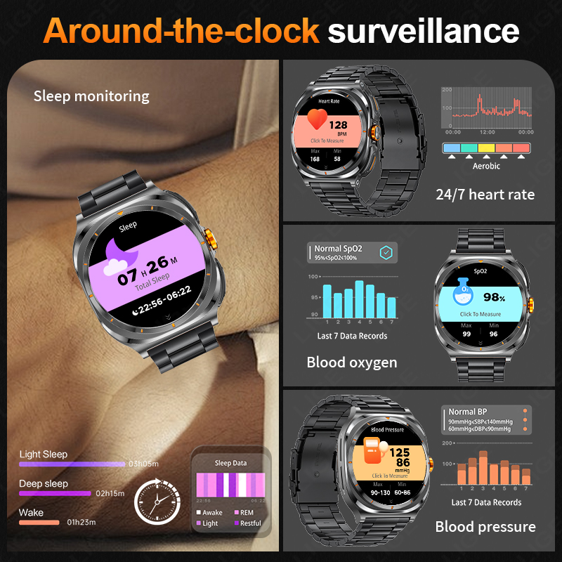 LIGE 2025 นาฬิกาหูฟังไร้สาย 2- - Smartwatch Running Watches For Men บทวิจารณ์และราคา