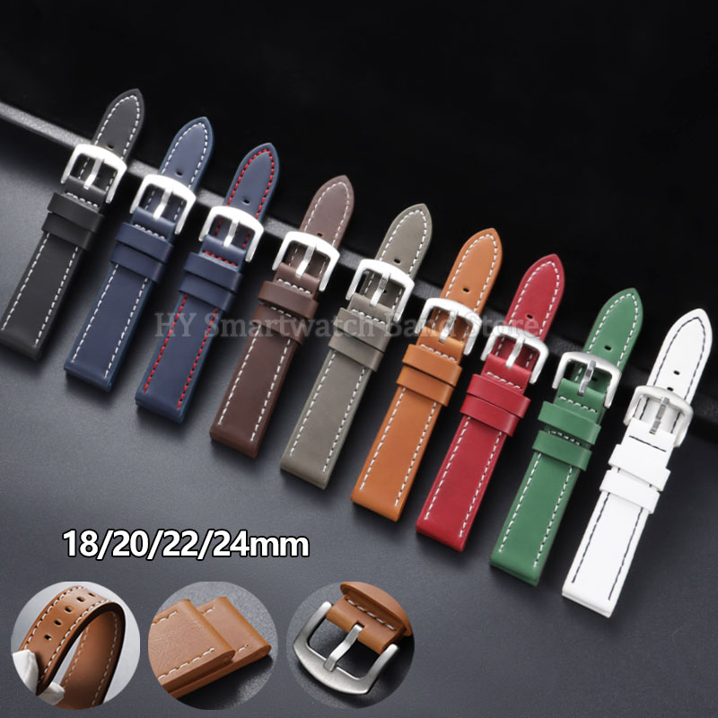 สายนาฬิกาหนังวินเทจ 18 มม. 20  - Smartwatch Army Watches For Men บทวิจารณ์และราคา