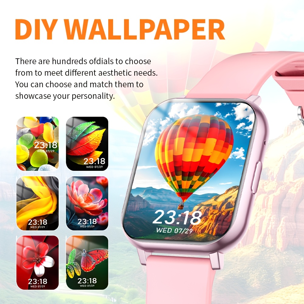 หน้าจอ HD ทรงสี่เหลี่ยมขนาด 1. - Smartwatch Watches Wallpaper บทวิจารณ์และราคา