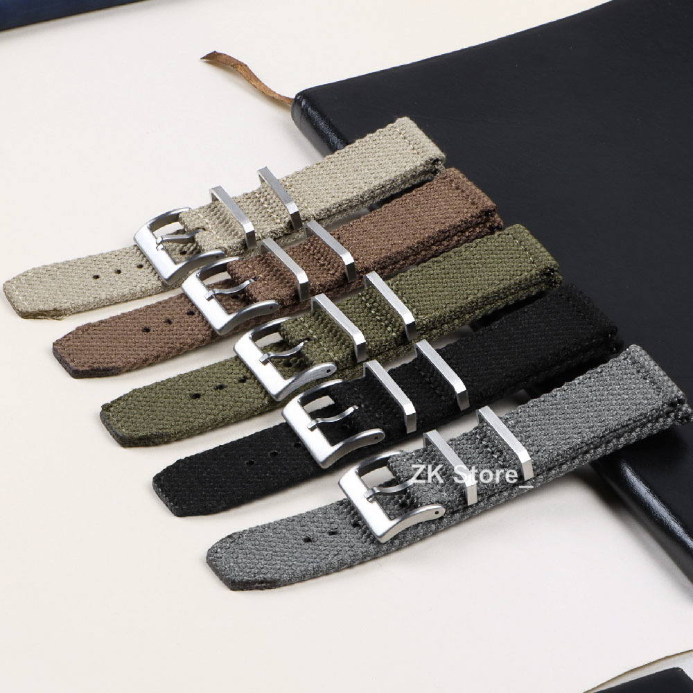 สายนาฬิกาไนลอนผ้าลินิน20มม. 22 - Smartwatch Army Watches For Men บทวิจารณ์และราคา