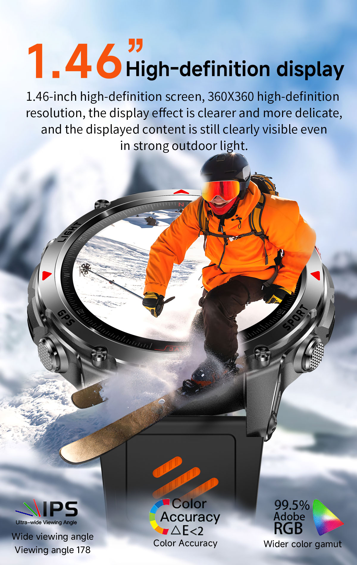 นาฬิกาสมาร์ทวอทช์กีฬา GPS รุ่น - Smartwatch Running Watches For Men บทวิจารณ์และราคา