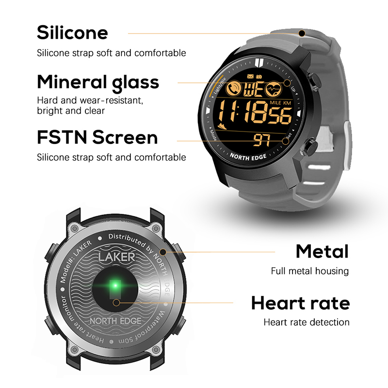 NORTH EDGE สมาร์ทวอท์ชผู้ชายเค - Smartwatch Running Watches For Men บทวิจารณ์และราคา