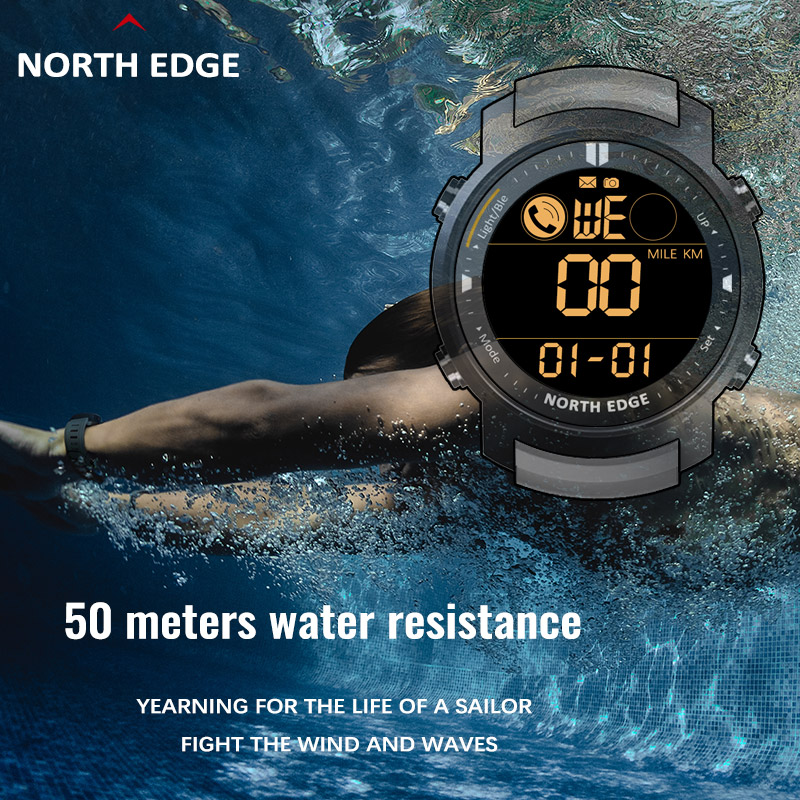 NORTH EDGE สมาร์ทวอท์ชผู้ชายเค - Smartwatch Running Watches For Men บทวิจารณ์และราคา