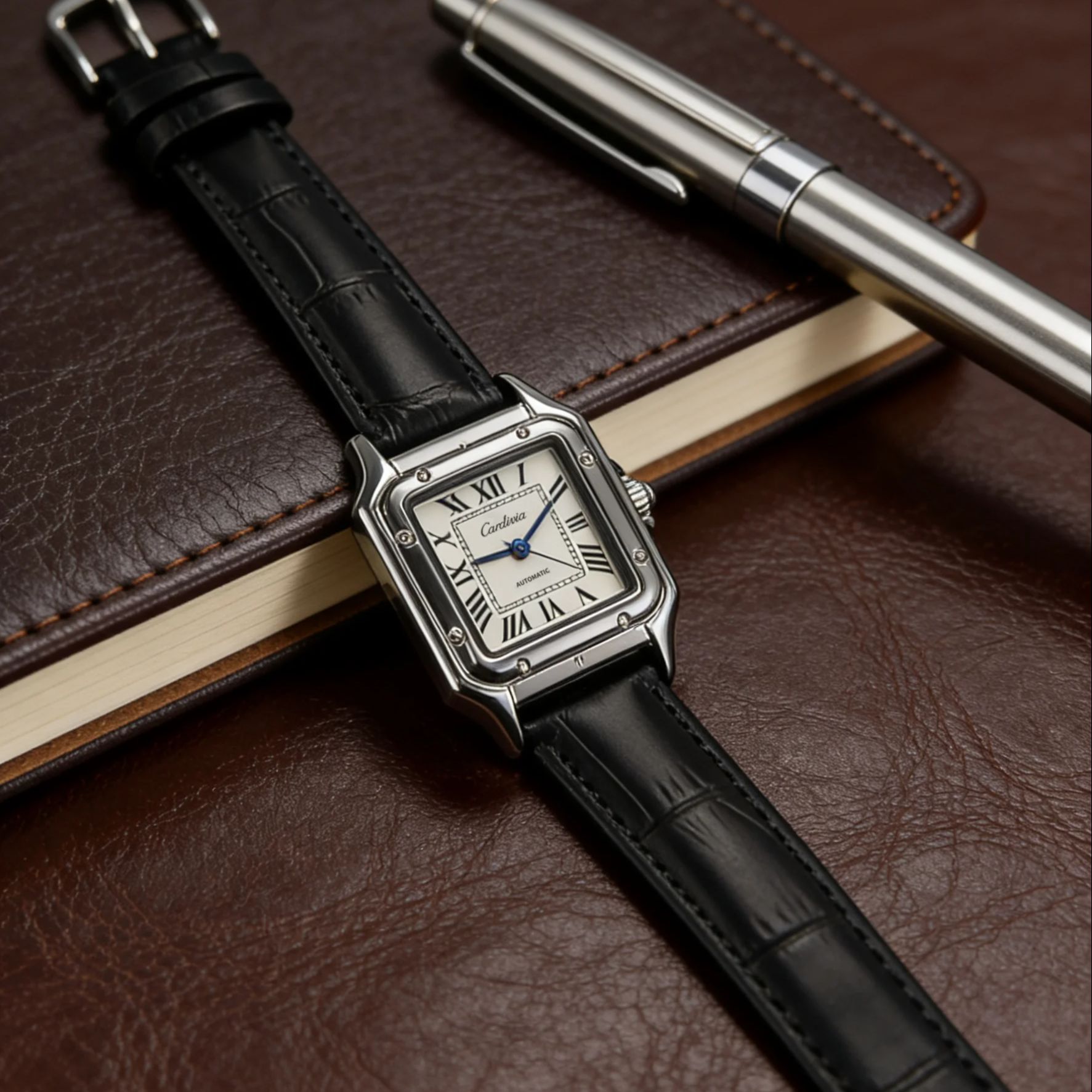 นาฬิกาควอทซ์ผู้หญิงทรงสี่เหลี่ - Cartier Watch Santos บทวิจารณ์และราคา