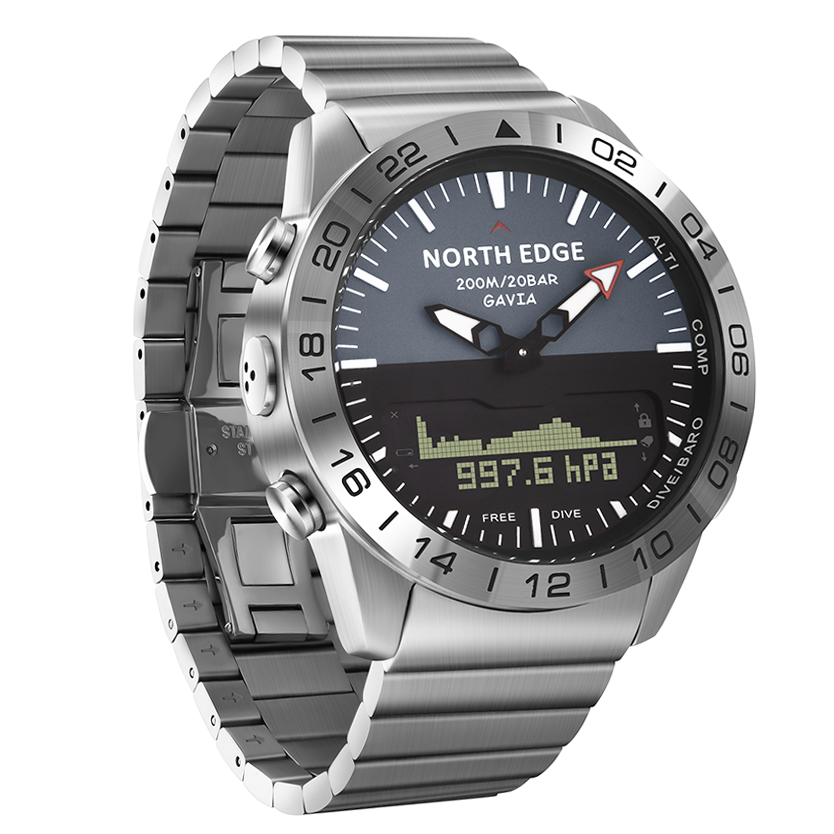 ผู้ชายดำน้ำกีฬานาฬิกาดิจิตอลบุ - Altimeter Compass Watch บทวิจารณ์และราคา
