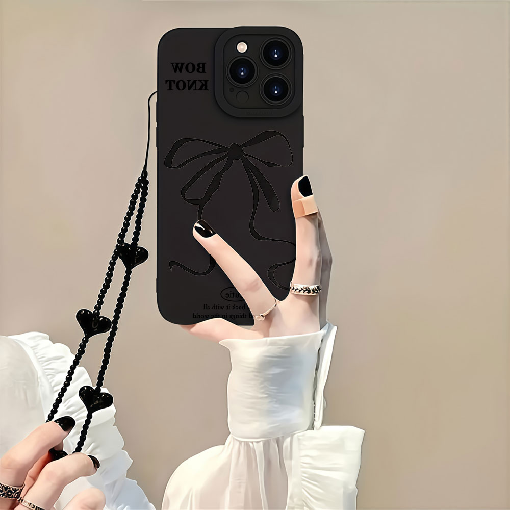 เคสโทรศัพท์ลายโบว์สีดำสไตล์ Y2 - Samsung Galaxy Strap บทวิจารณ์และราคา