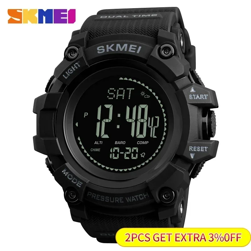 SKMEI นาฬิกาข้อมือดิจิตอลสำหรั - Altimeter Compass Watch บทวิจารณ์และราคา