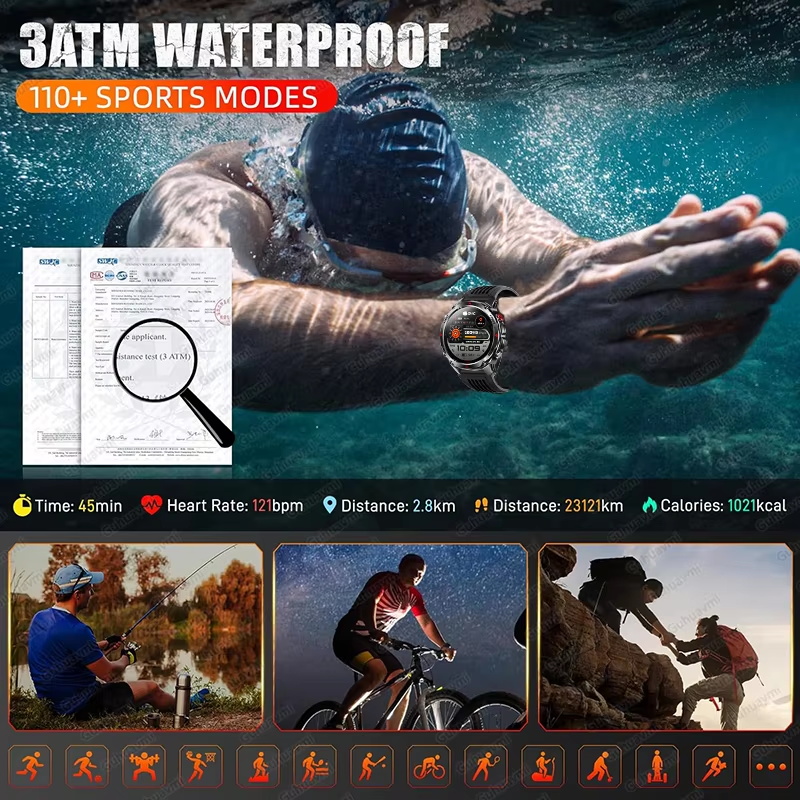 ทหาร 540mAh GPS สมาร์ทวอทช์ 3A - Altimeter Compass Watch บทวิจารณ์และราคา