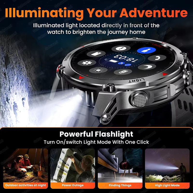 ทหาร 540mAh GPS สมาร์ทวอทช์ 3A - Altimeter Compass Watch บทวิจารณ์และราคา