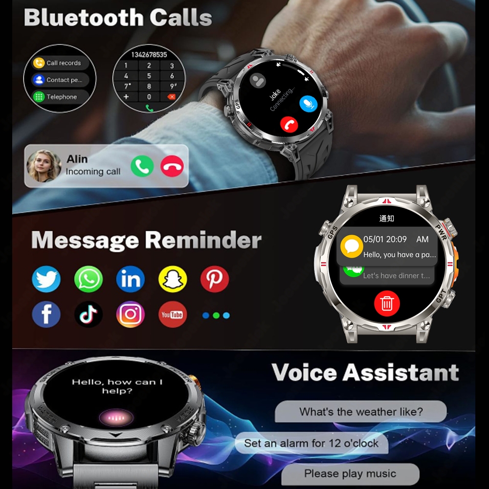 นาฬิกาสมาร์ทวอทช์ GPS สำหรับกี - Smartwatch Running Watches For Men บทวิจารณ์และราคา